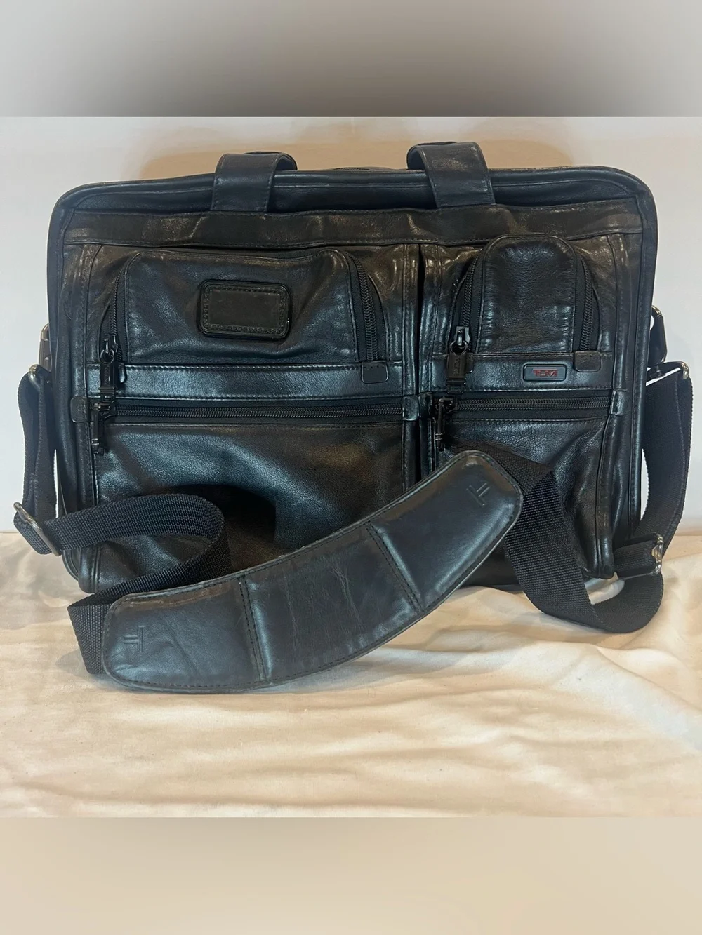 Tumi Alpha T-Pass Leather Laptop Briefcase (# 96516DH)